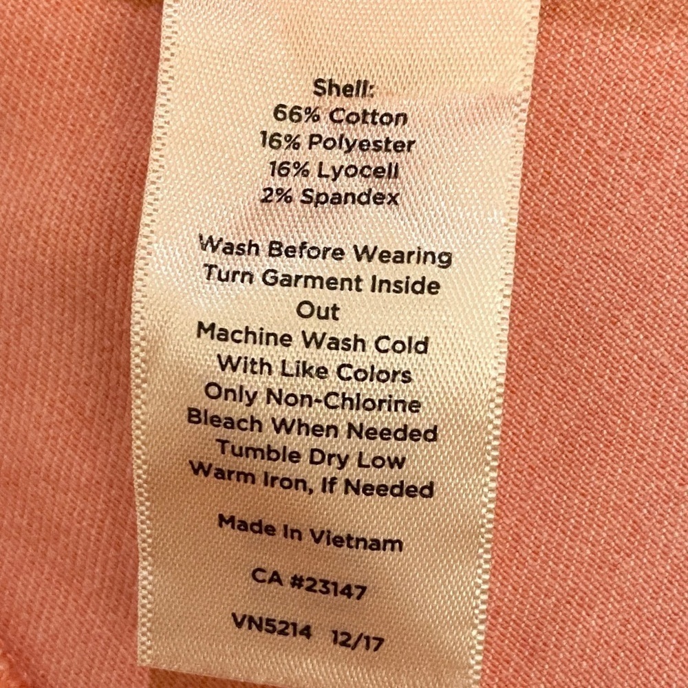 Talbots 6P Straight Crop Curvy Jeans Mid Rise Salmon Light Coral Pink Color - Picture 9 of 12
